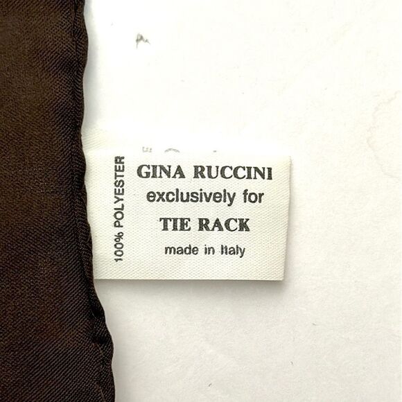 Gina Ruccini Square Scarf Brown Beige Paisley made in Italy - Picture 11 of 11